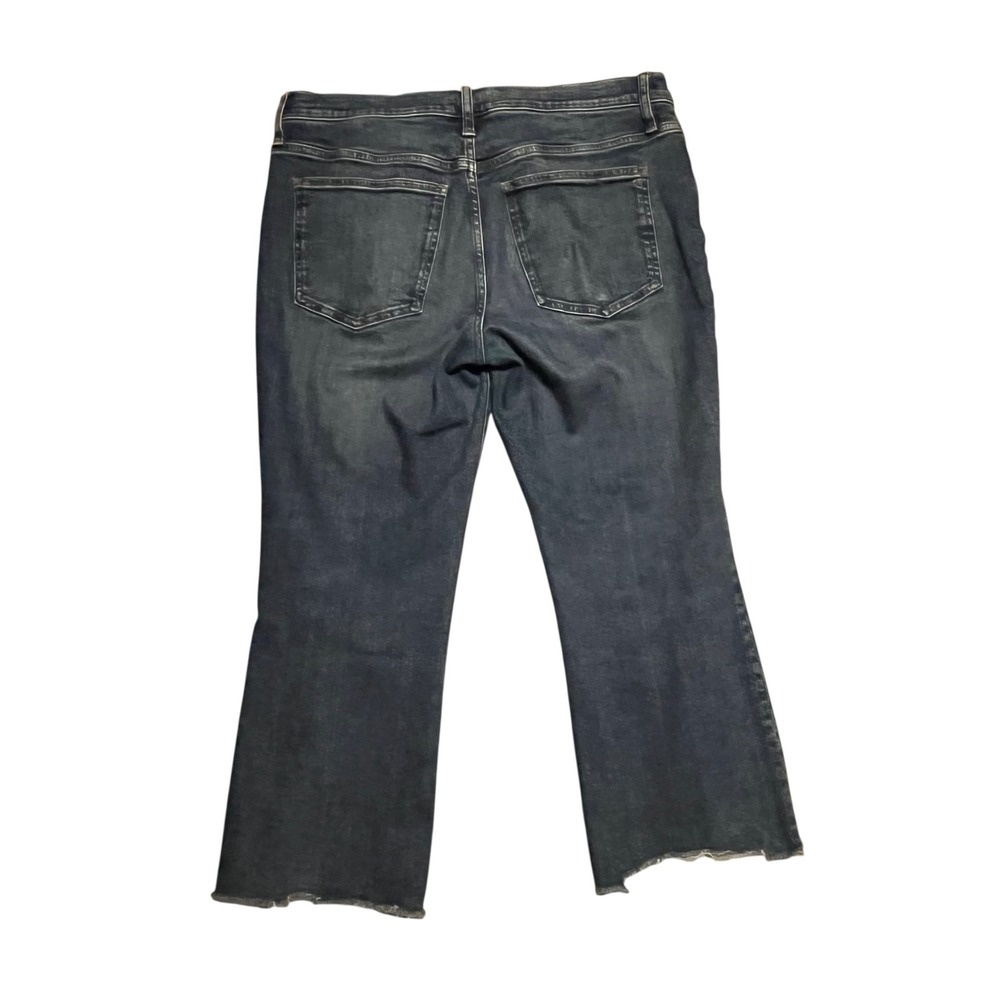 Madewell Mid-Rise Kick Out Jeans Dark Wash Raw Hem 31P‎ - Picture 2 of 5